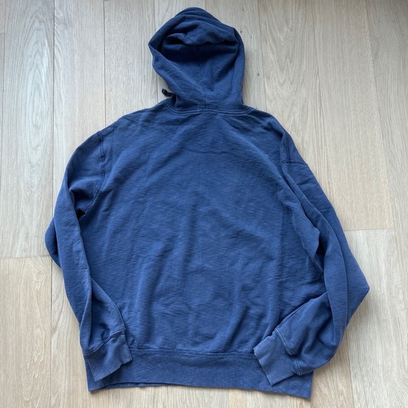 Vintage Polo Ralph Lauren Hoodie Blue Orange Pony Logo Pullover Fleece Men XL - Picture 10 of 11